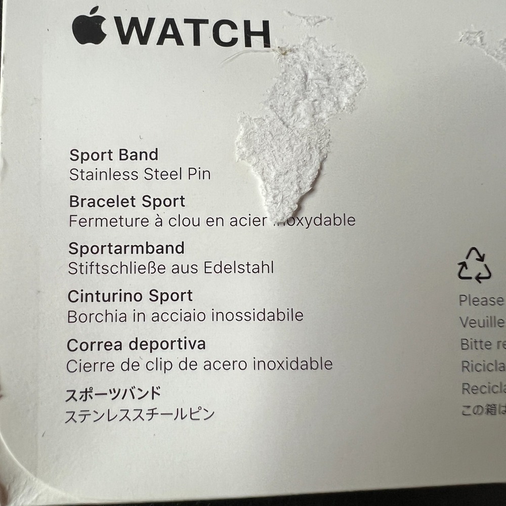 Apple Watch Sport Band 40mm Starlight Off White S M New Sealed OEM Genuine Apple - Picture 5 of 5